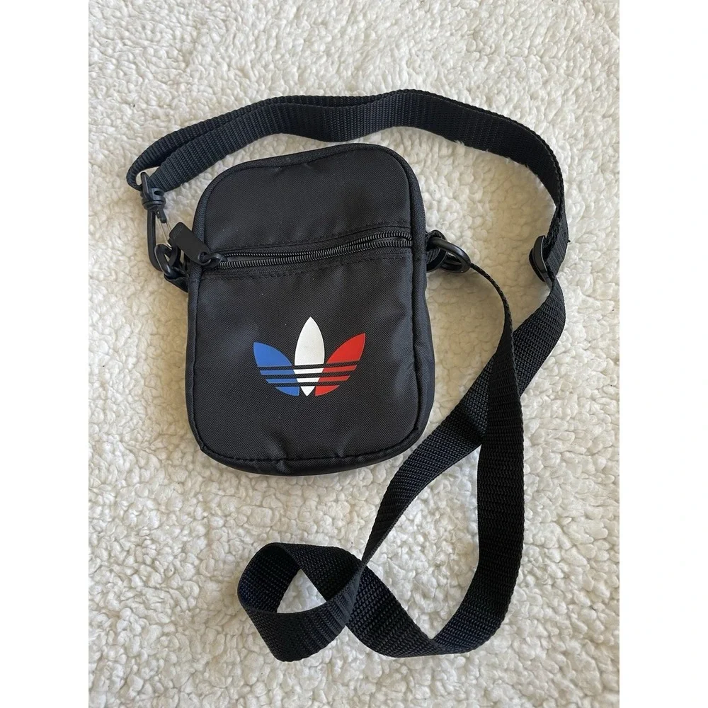 Black Adidas Shoulder Bag Sacoche Tricolor